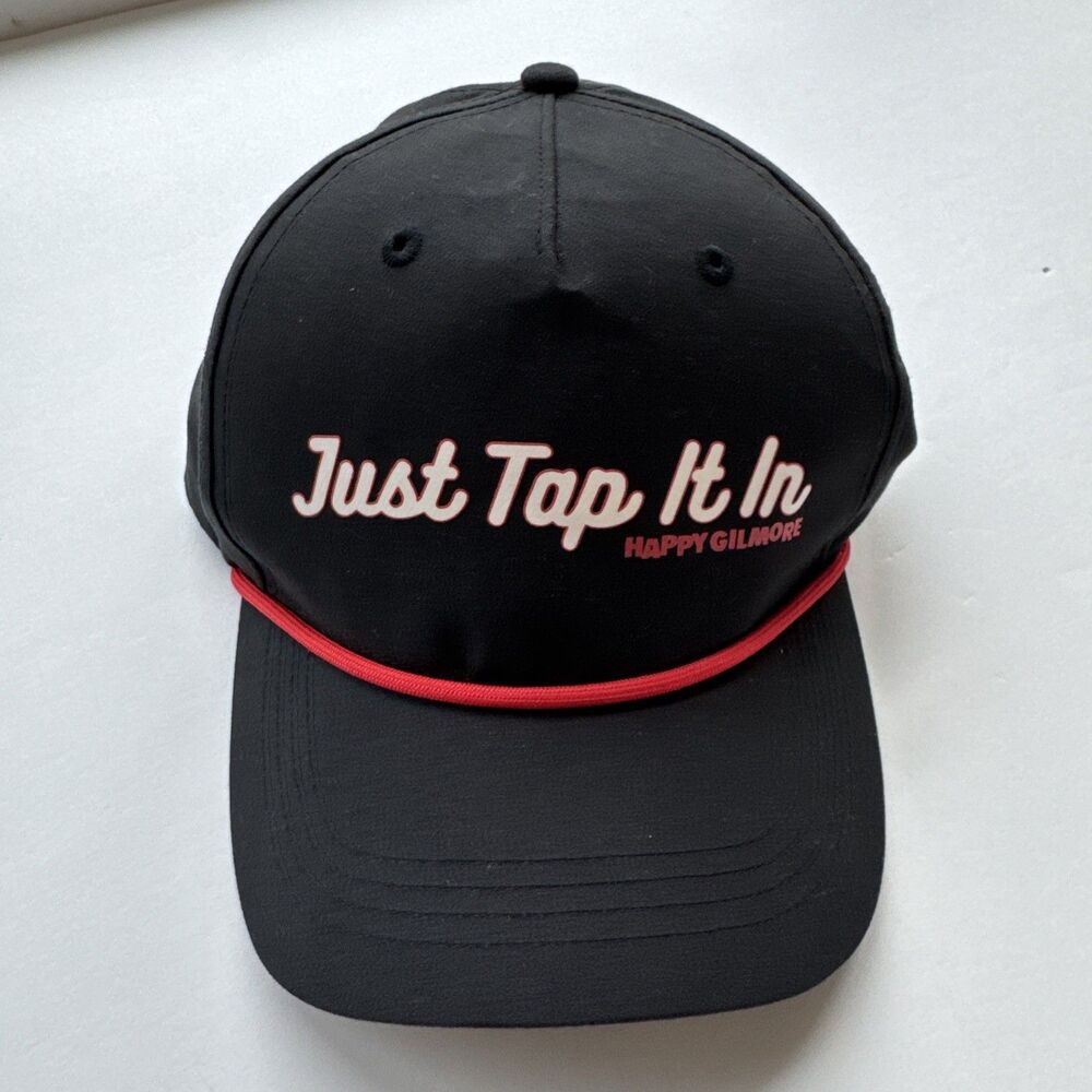 Happy Gilmore Just Tap It In Rope Hat Snapback Golf Cap Bioworld Black OSFM